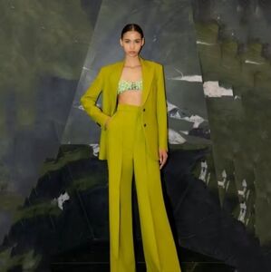 DEL CORE Classic-fit Wool-blend 2piece Pant Suit In Green Size 42 NWT